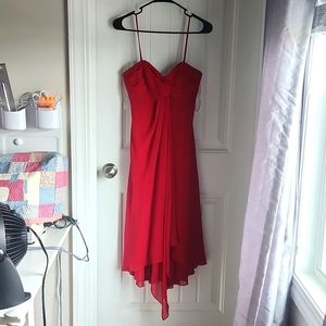 David's bridal red midi dress brideamaid